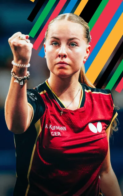 Annett Kauffmann in Siegerinnenpose