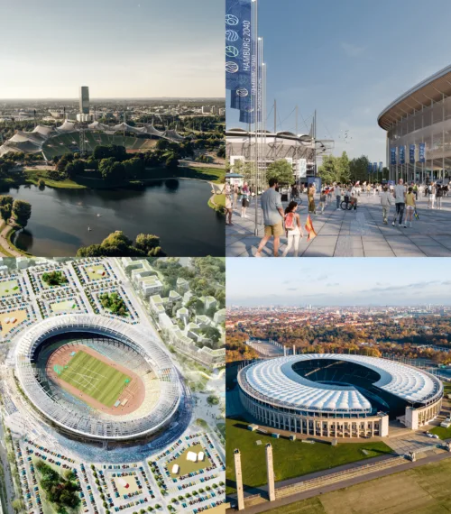 Die vier Olympiastadien der Bewerber-Städte